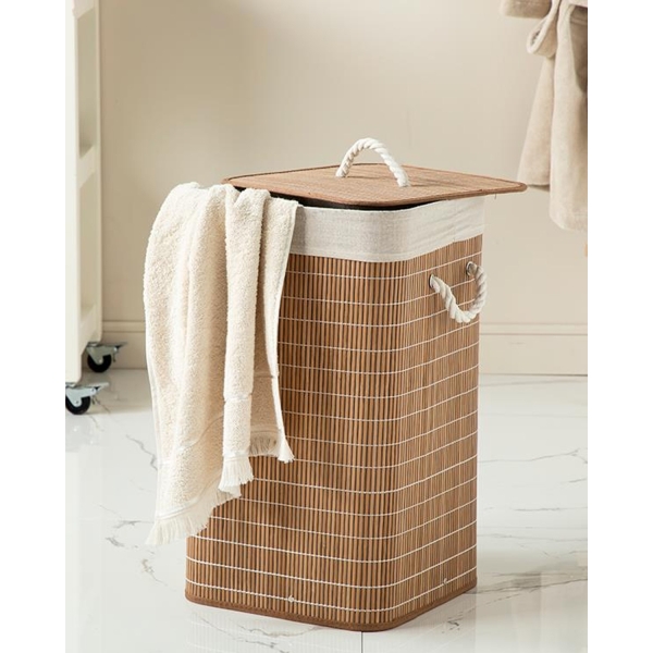 Urbann Foldable Laundry Basket 35x35x60 cm Brown