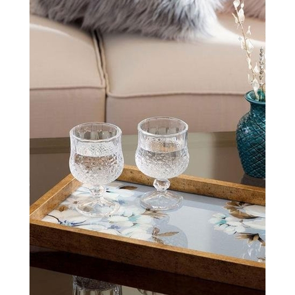 Georgia Glass Decorative Tray 22x37 cm Blue