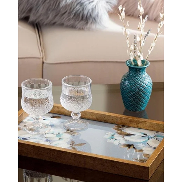 Georgia Glass Decorative Tray 22x37 cm Blue