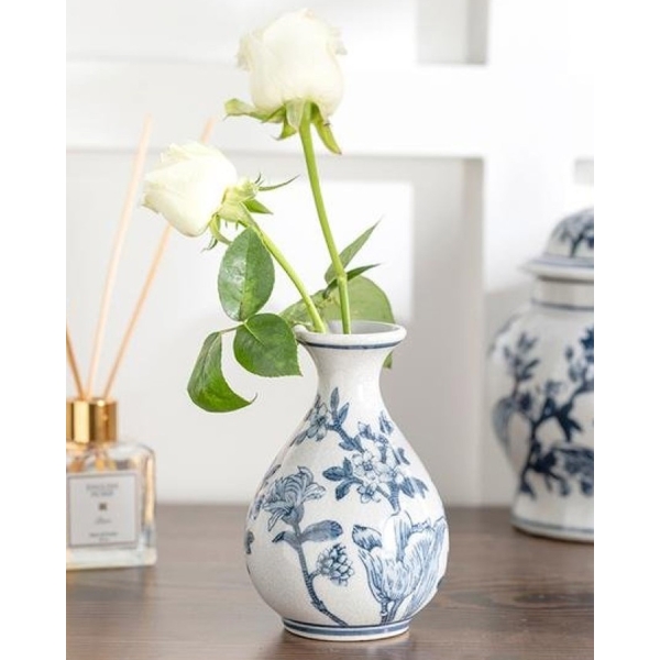 Shine Bright Porcelain Vase 10x10x15 Cm Blue-White