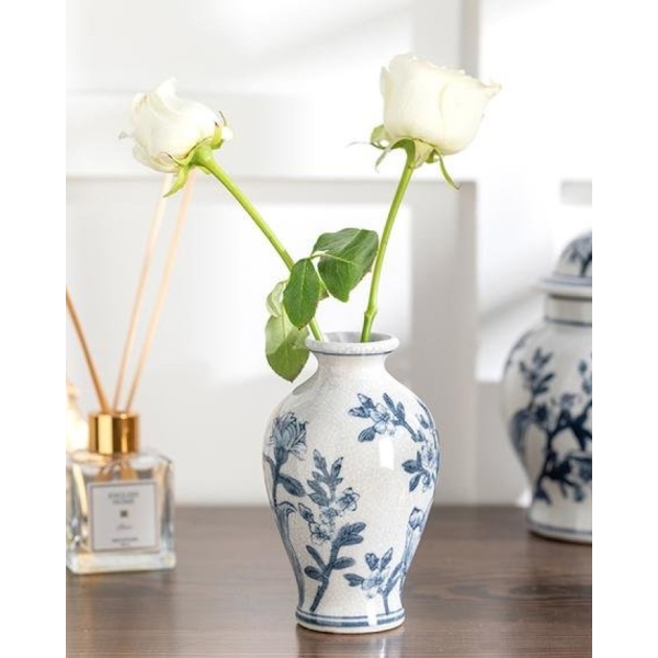 Shine Bright Porcelain Vase 9x9x15 Cm Blue-White