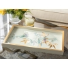 Bamboo Glass Decorative Tray 31x46 cm Cream-Gold