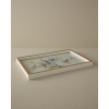 Bamboo Glass Decorative Tray 22x37 cm Cream-Gold