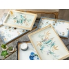 Bamboo Glass Decorative Tray 22x37 cm Cream-Gold