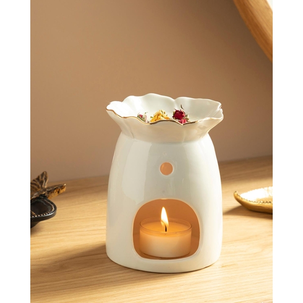 Bouquet Incense Burner 11x11x14 cm White