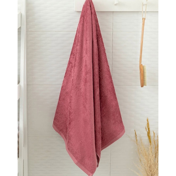 Leafy Bamboo Bath Towel 70x140 cm Rose Color