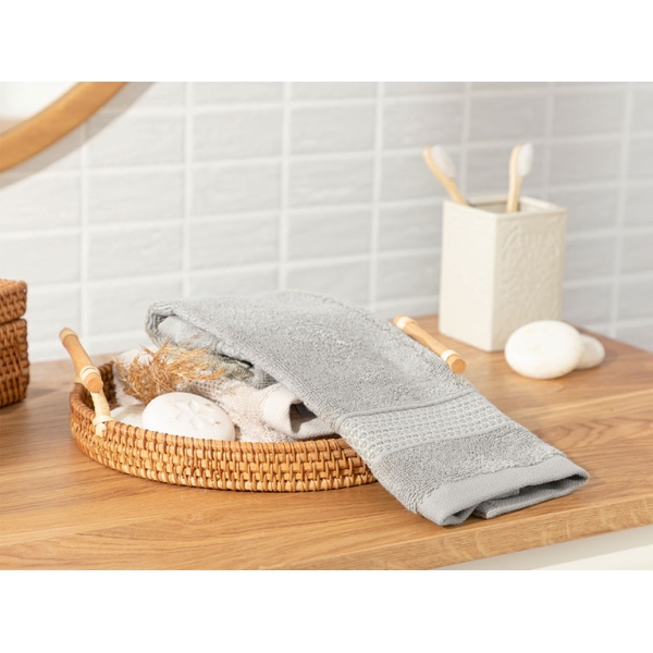 Deluxe Cottony Low Twist Hand Towel 30x50 cm Gray
