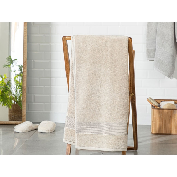 Deluxe Cottony Low Twist Bath Towel 90x150 cm Beige
