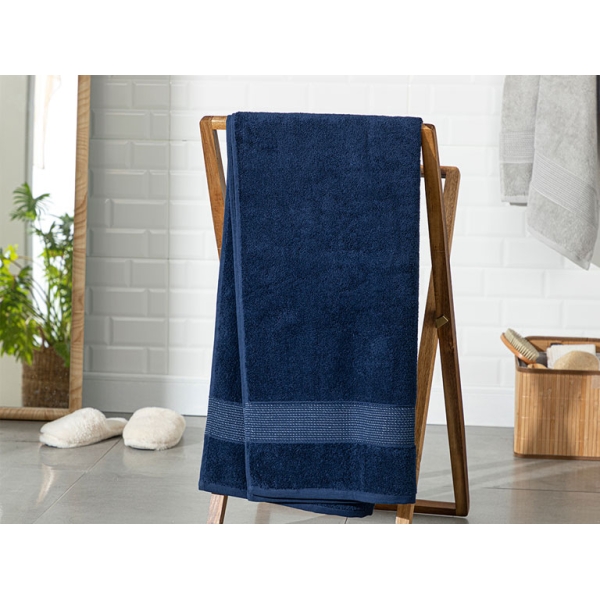Deluxe Cotton Low Twist Bath Towel 90x150 cm Dark Blue
