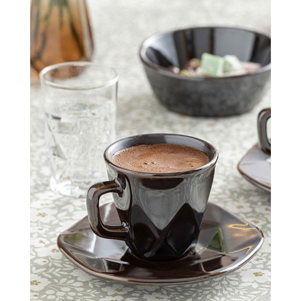 Cristallo Silicone 2 Set Coffee Cup Set 100 ml Brown