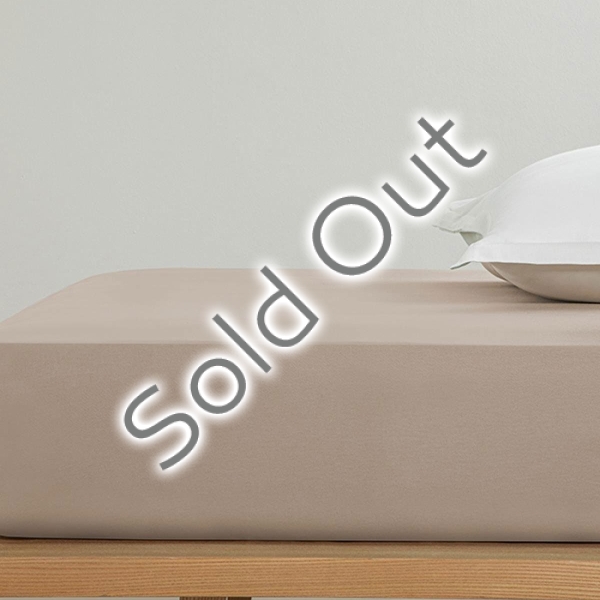 Plain Cotton Super King Fitted Sheet 200x200 cm Light Brown
