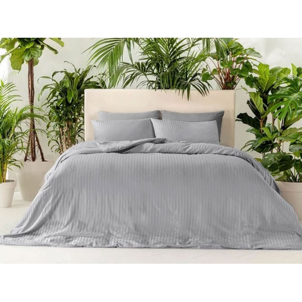 Crystal Silky twill Double Person Duvet Cover Set 200x220 cm Gray