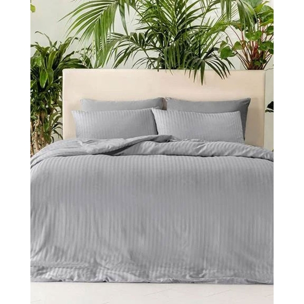Crystal Silky twill Double Person Duvet Cover Set 200x220 cm Gray