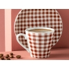 Gules Porcelain 2 Set Coffee Cup Set 80 ml Claret Red