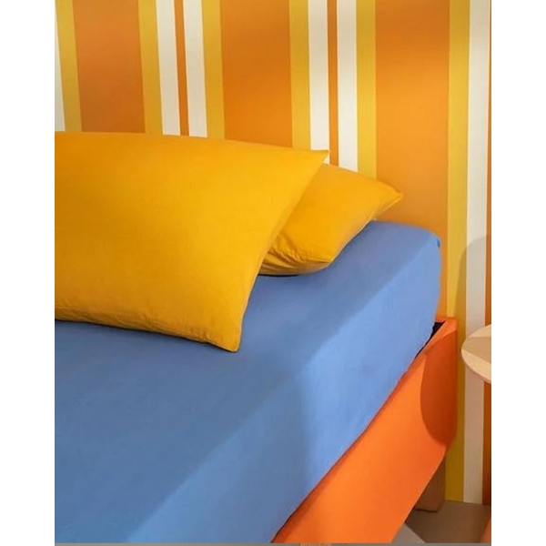 Plain Cotton Queen Size Flat Sheet 160x200 cm Blue