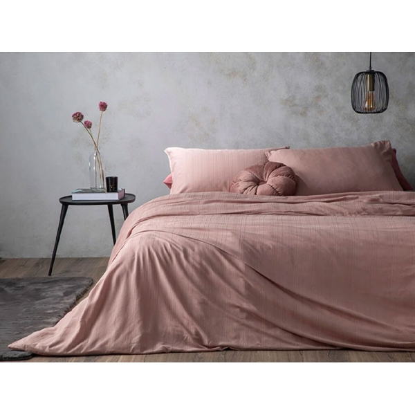 Aurora Silky Touch For One Person Duvet Cover Set 160x220 cm Rose Color