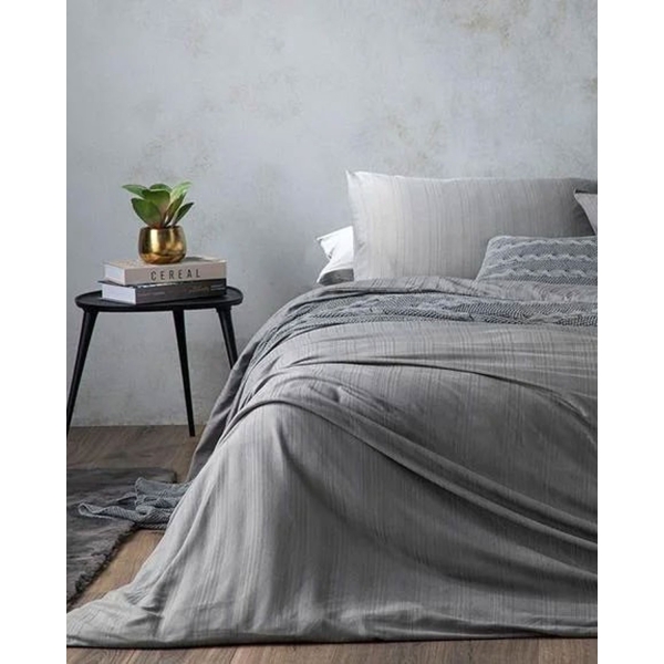 Aurora Silky Touch Double Person Duvet Cover Set 200x220 cm Gray