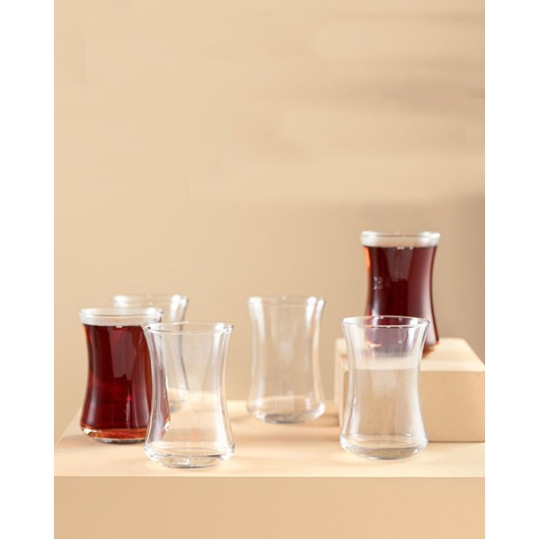 Basel Glass 6 Set Tea Glass 160 ml Transparent