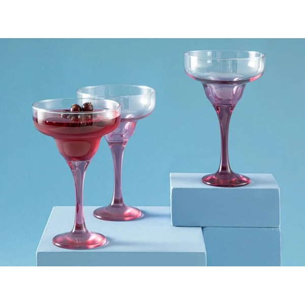 Misty Glass 3 Set Cup 300 ml Pink