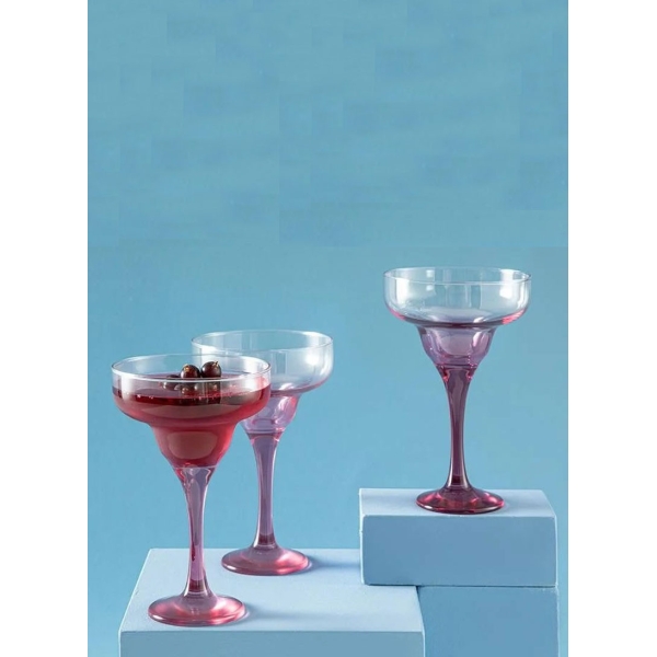 Misty Glass 3 Set Cup 300 ml Pink