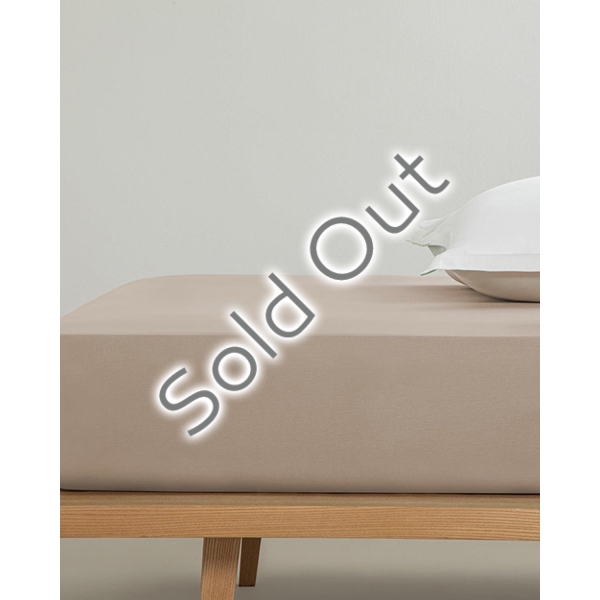 Plain Cotton Double Person Sheet 240x260 cm Light Brown