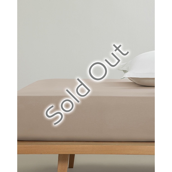 Plain Cotton Single Fitted Sheet 100x200 cm Light Brown