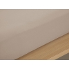 Plain Cotton Intermediate Size Fitted Sheet 140x200 cm Light Brown
