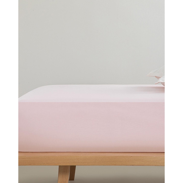 Plain Cotton Single Fitted Sheet 100x200 cm Powder Pink