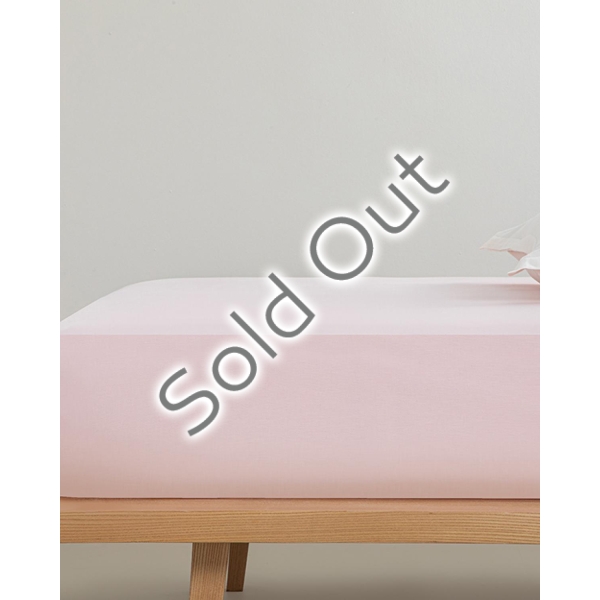 Plain Cotton King Size Fitted Sheet 180x200 cm Powder Pink