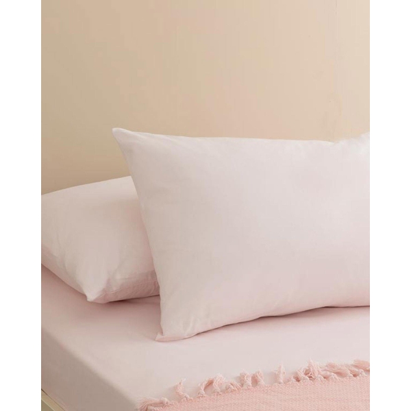Plain Cotton 2 Set Pillowcase 50x70 cm Powder Pink