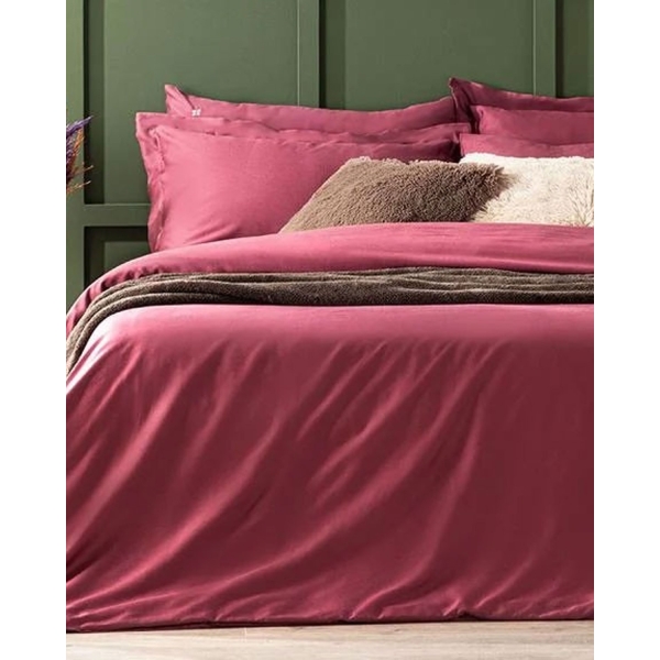 Grandeur Bamboo Satin King Size Duvet Cover Set 240x220 cm Damson