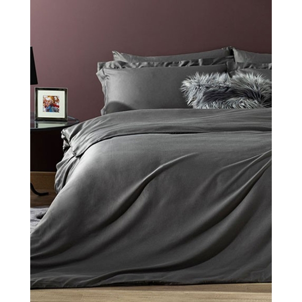 Grandeur Bamboo Satin Double Person Duvet Cover Set 200x220 cm Anthracite