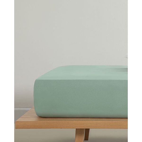 Plain Cotton Queen Size Fitted Sheet 160x200 cm Dark Green