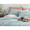 Crispate Seersucker For One Person Duvet Cover Set 160x220 cm Petrol Blue – Coral