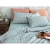 Crispate Seersucker For One Person Duvet Cover Set 160x220 cm Petrol Blue – Coral