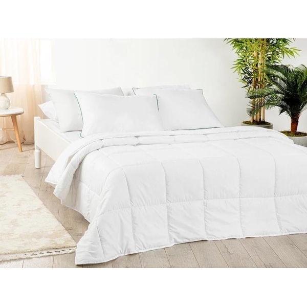 Bamboo Basic King Size Pillow and Quilt Set 235x215 Cm White
