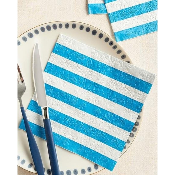 Big Stripes Paper 20 Pcs Paper Napkin 33x33 Cm Blue