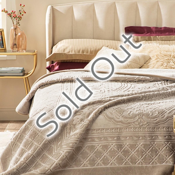Timeless Emboss Double Blanket 200x220 cm Beige
