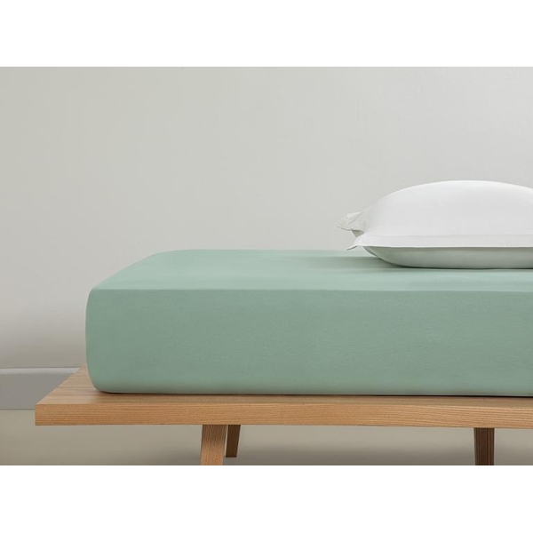 Plain Cotton Single Bed Sheet 160x240 Cm Green