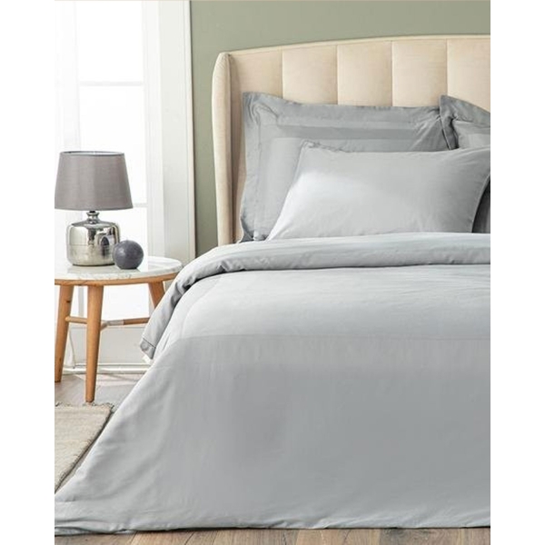 Vivian Framed Cotton Satin Double 4 Padded Duvet Cover Set 200x220 Cm Gray