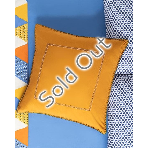 Direct Message Bohemio Piece Washed Single Pillow Cover 70x70 cm Mustard