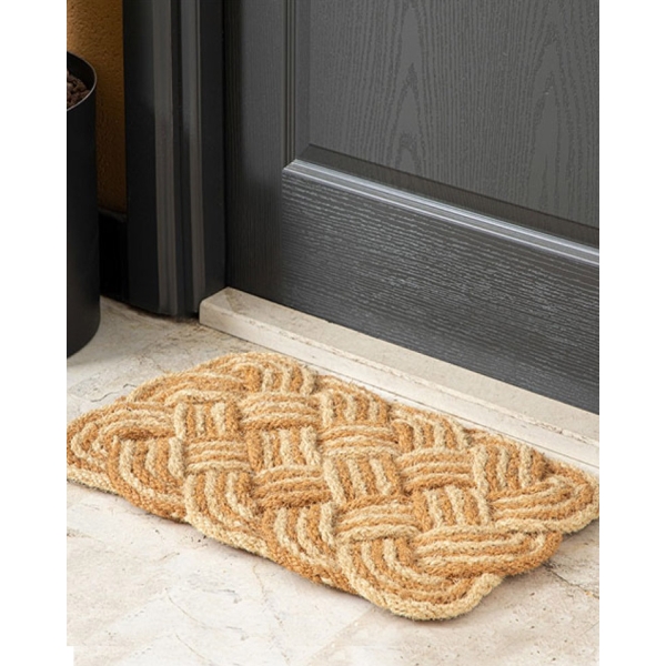 Moco Knitting Doorstep Mat 40x60 cm Natural - Yellow