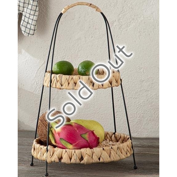 Karen Wicker 2 Layer Floor Service 42 cm Brown