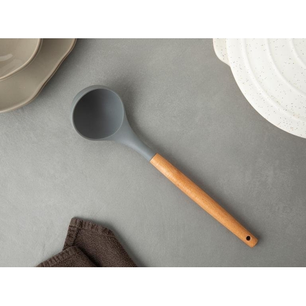Liana Silicone Laddle Spoon 28 cm Grey