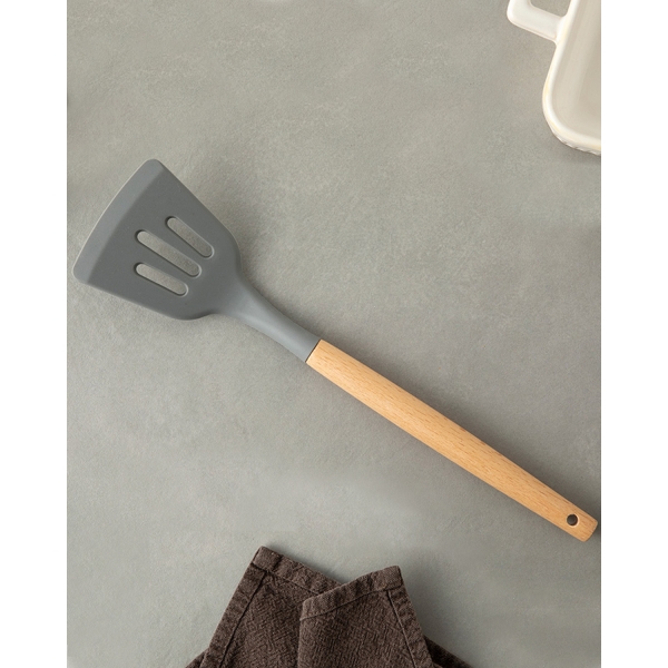 Liana Silicone Perforated Spatula 36x20 Cm Grey