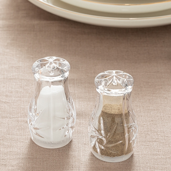 Wendo Glass 2 Pcs Salt Shaker - Pepper Shaker 4.7x8.2 cm Transparent