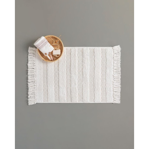 Ava Cotton Bath Mat 60x90 Cm Ecru