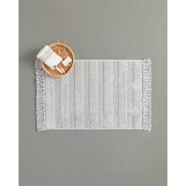 Ava Cotton Bath Mat 60x90 cm Light Gray