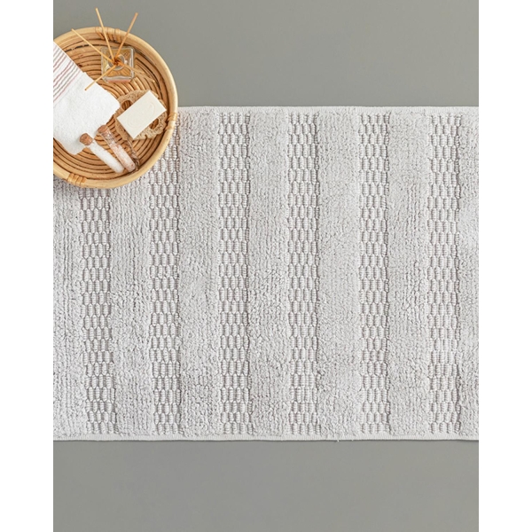 Ava Cotton Bath Mat 60x90 cm Light Gray