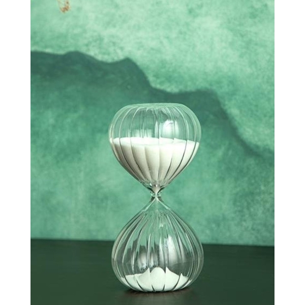 Pumpkin Glass 45 Min Hourglass 10x10x20 cm White
